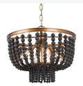 Lnc Home Boho Chandalier Black Beaded 4 Light gold A03898 by Vanessa Jane