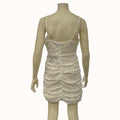 Lulus Primped to Perfection White Floral Burnout Chiffon Ruched Dress, Large by Vanessa Jane
