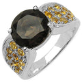 3.78 Carat Genuine Smoky Quartz & Citrine .925 Sterling Silver Ring by Bids.com