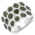 0.75 Carat Genuine Green Diamond .925 Sterling Silver Ring by Bids.com