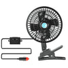 12V Car Fan Oscillating Clip on Cooling Fan with 2 Speeds 120° Rotation
