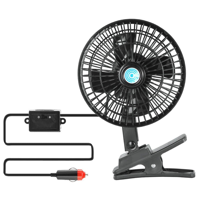 12V Car Fan Oscillating Clip on Cooling Fan with 2 Speeds 120° Rotation by DailySale