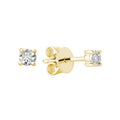 Illusion Natural Diamond Stud Earrings 10k Gold by Fine Color Jewels