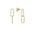 10k Gold Natural Diamond Paper-Clip Dangle Earrings by Fine Color Jewels