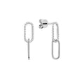 10k Gold Natural Diamond Paper-Clip Dangle Earrings by Fine Color Jewels