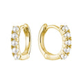 10k Gold Pearl Huggie Earrings by Fine Color Jewels
