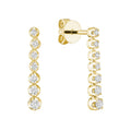 14k Gold Tennis Diamond Dangle Earrings by Fine Color Jewels