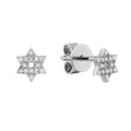 Natural Diamond Star Stud Earrings 14k Gold by Fine Color Jewels