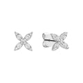 Natural Diamond Marquise Flower 14k Gold Stud Earrings by Fine Color Jewels