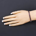 13.33 Ct Heart Purple Amethyst Prong Silver Box Clasp Tennis Bracelet by Fine Color Jewels