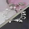 13 Pendant Charm Bracelet - Cubic Zirconia, No Plating, Fashion Jewelry Chain