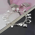 13 Pendant Charm Bracelet - Cubic Zirconia, No Plating, Fashion Jewelry Chain by DailySale