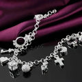 13 Pendant Charm Bracelet - Cubic Zirconia, No Plating, Fashion Jewelry Chain by DailySale