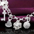 13 Pendant Charm Bracelet - Cubic Zirconia, No Plating, Fashion Jewelry Chain by DailySale