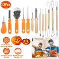 13-Pieces: Halloween Pumpkin Stainless Steel Carving Kit by DailySale