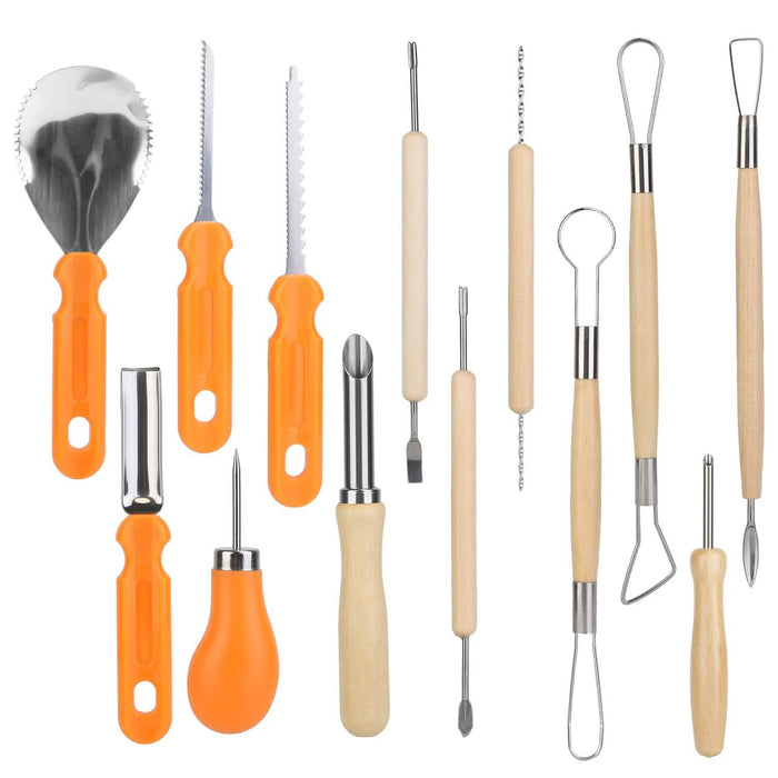 13-Pieces: Halloween Pumpkin Stainless Steel Carving Kit by DailySale