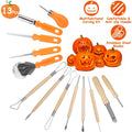 13-Pieces: Halloween Pumpkin Stainless Steel Carving Kit by DailySale