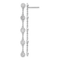 Sterling Silver Cubic Zirconia Dangle Earrings by Fine Color Jewels
