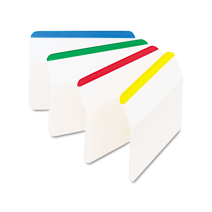 Post-it 2" Angled Tabs, Lined, 1/5-Cut, Assorted Primary Colors, 2" Wide, 24/Pack