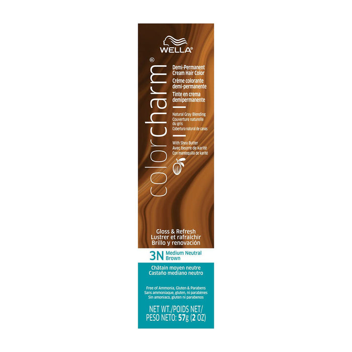 Wella ColorCharm Demi-Permanent Creme Hair Color 2 Oz - 3N Medium Neutral Brown by Pasteur Pharmacy