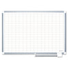 MasterVision Gridded Magnetic Porcelain Planning Board, 1 x 2 Grid, 72 x 48, Aluminum Frame