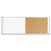 MasterVision Combo Cubicle Workstation Dry Erase/Cork Board, 48x18, Silver Frame