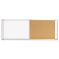 MasterVision Combo Cubicle Workstation Dry Erase/Cork Board, 48x18, Silver Frame