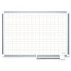 MasterVision Grid Planning Board, 1 x 2 Grid, 48 x 36, White/Silver
