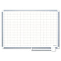 MasterVision Grid Planning Board, 1 x 2 Grid, 48 x 36, White/Silver
