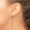 Sterling Silver Cubic Zirconia Dangle Earrings by Fine Color Jewels