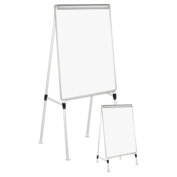 Universal Dry Erase Board with A-Frame Easel, 29" x 41", White Surface, Silver Frame
