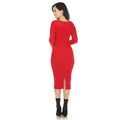 White Mark Womens Long Sleeve Rib Midi Sweater Dress, Medium by Vanessa Jane