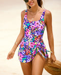 Cupshe Floral Scoop Neckline Ruching Swimdress by Vanessa Jane
