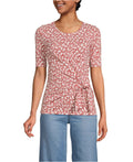 Lands End Womens Plus Size Lightweight Jersey Tie Front Top by Vanessa Jane