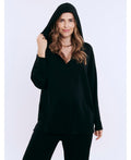 Motherhood Maternity V-Neck Pullover Scuba Hoodie - Small by Vanessa Jane