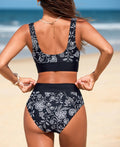Cupshe Scoop Neck Tank Wide Straps Midkini Swim Top and High-Rise Swim Bottoms by Vanessa Jane