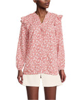 Womens Lands End Cotton Voile Ruffle Shirt,Medium by Vanessa Jane