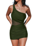 Cupshe Asymmetrical Mesh Waist Swim Dress, Size Small by Vanessa Jane