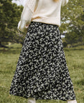 Cupshe Womens Black Ditsy MIDI Skirt - Black by Vanessa Jane
