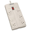 Tripp Lite Protect It! Surge Protector, 8 AC Outlets, 8 ft Cord, 1,440 J, Light Gray