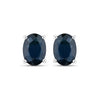 1.90 Ct Oval Blue Sapphire Prong 10K Gold Stud Earrings