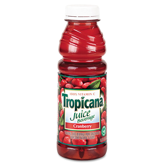 Tropicana Juice Beverage, Cranberry, 15.2oz Bottle, 12/Carton