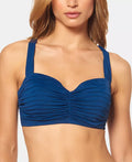 Bleu Rod Beattie Beachy Keen Shirred Bandeau Underwire Bra Bikini Top, 38D by Vanessa Jane