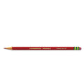 Ticonderoga Erasable Colored Pencils, 2.6 mm, 2B (#1), Carmine Red Lead, Carmine Red Barrel, Dozen