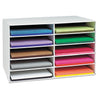 Pacon Classroom Construction Paper Storage, 10 Compartments, 26.88 x 16.88 x 18.5, White