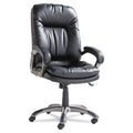 OIF Executive Swivel/Tilt Bonded Leather High-Back Chair, Supports Up to 250 lb, 18.50" to 21.65" Seat Height, Black