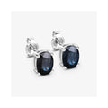 1.90 Ct Oval Blue Sapphire Prong 10K Gold Stud Earrings by Fine Color Jewels