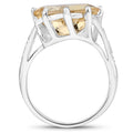 4.63 Carat Genuine Citrine and White Topaz .925 Sterling Silver Ring by Bids.com