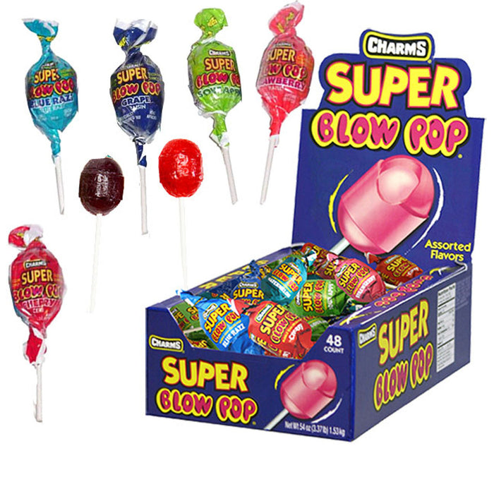 Charms Super Blow Pops 48 Lollipops/Box, Assorted Flavors by Pasteur Pharmacy