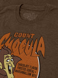 Count Chocula Distressed Monster Cereal Logo T-Shirt - Heather Brown by Tee Luv
